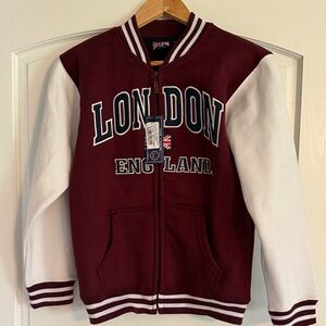 London England Kids sweatshirt  - Maroon and White